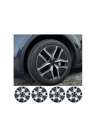 Tesla Model Y Juniper Premium İçin Uyumlu Jant Kapağı 4 Parça Mat Detay