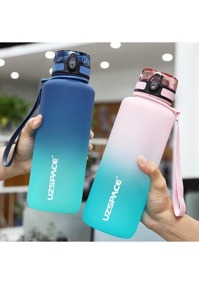 Uzspace Motivasyon Matarası 1500 Ml Mega Büyük Boy Çift Renk 8 Farklı Renk Genel
