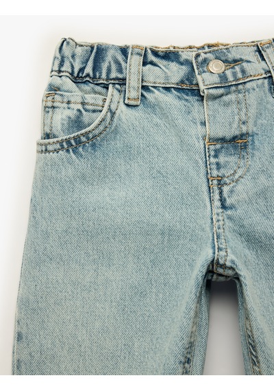 Koton Cep Detaylı Pamuklu Denim Pantolon Orta İndigo 7wmb40001td