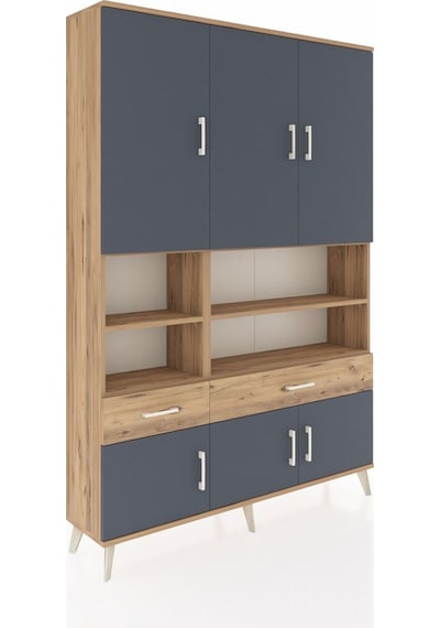 Arges Dolap 8 Raflı 2 Çekmeceli 6 Kapaklı 132x30x195 Çam-antrasit/çam Antrasıt/atlas Çam Arges Dolap 8 Raflı 2 Çekmeceli 6 Kapaklı 132x30x195 Çam-antrasit/çam Antrasıt/atlas Çam