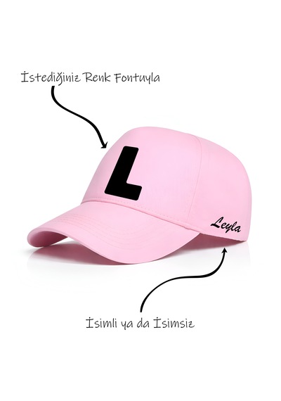 Ogc L Harfi Unisex Şapka Pembe