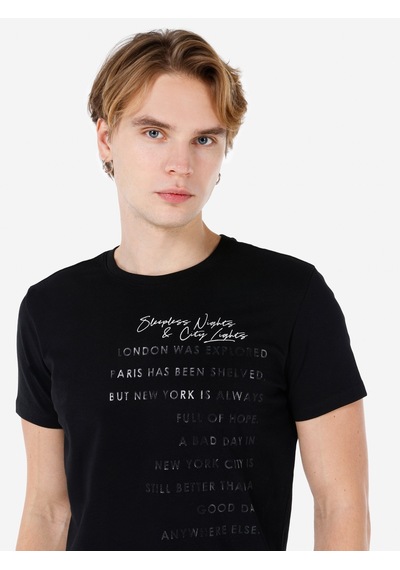 Colin's Colins Siyah Erkek Tshirt K.Kol Cl1067043 Q1.V2 Blk Siyah