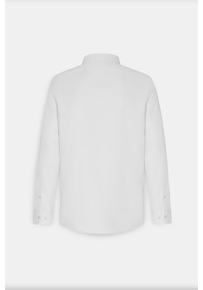 AC&Co / Altınyıldız Classics  Erkek Beyaz Slim Fit Dar Kesim Oxford Düğmeli Yaka Armürlü Pamuklu Gömlek Beyaz