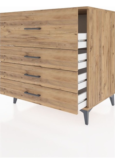 Kronos Şifonyer 4 Çekmeceli 88x59x96 Çam-çam Atlas Çam