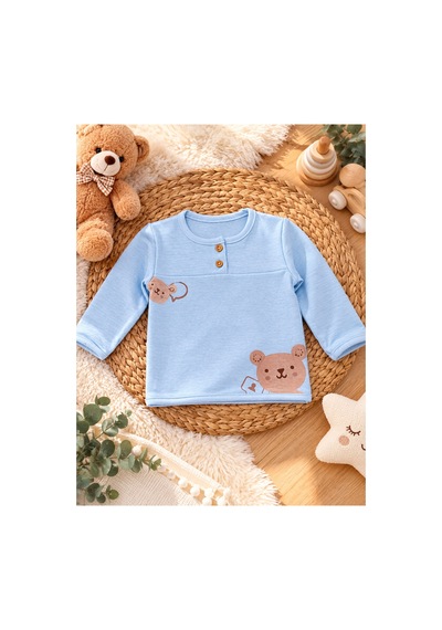 Uğur Bebe Erkek Bebek 2'li Takım 2 İplik Özel Örme Kumaş Açık Mavi Ayıcık Baskılı Uzun Kollu Üst Ve Bağcıklı Pantolon %100 Pamuk Mavi Mavi Uğur Bebe Erkek Bebek 2'li Takım 2 İplik Özel Örme Kumaş Açık Mavi Ayıcık Baskılı Uzun Kollu Üst Ve Bağcıklı Pantolon %100 Pamuk Mavi Mavi