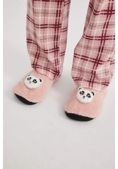 Defacto Kadın Panda Temalı Pelüş Ev Patiği B1762AX24AUPN1 Pembe