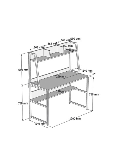 Yesst Momento 120 Cm Raflı Çalışma Masası (451035169) Ceviz