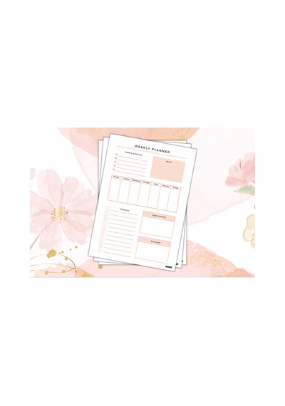Haftalık Planlayıcı - A4 Ebat Yapılacaklar - 30 Yaprak - Weekly Planner - 0656 Çok Renkli