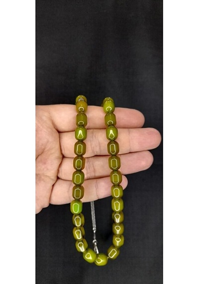 Sevgiliye Özel Hediye Sevgiliye Özel Hediye Çubuk Kehribar Tesbih Sarı Renk Küre Kesim H-1403.