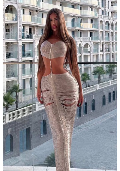 Karina İp Detay Elbise - Beyaz