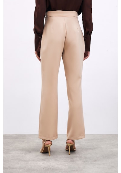 Sateen Aksesuar Detaylı Pantolon - Camel