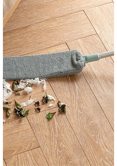 Valletta Venga Mikrofiber Başlıklı Girintili Yüzey Dip Köşe Raf Temizleme Mopu Toz Alma Fırçası