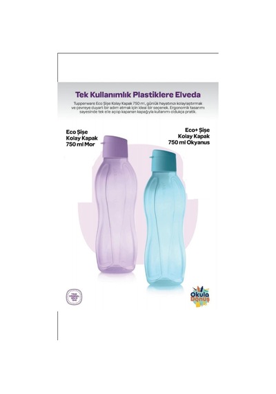 Eco Şişe Suluk 750 Ml 2 Li Set Mavi Lila