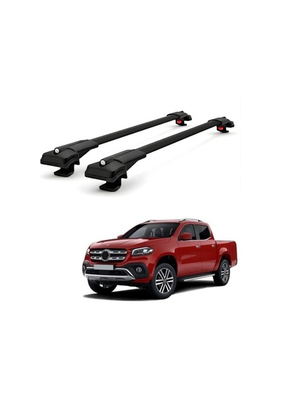 Mercedes X Pickup W470 2017-2020 İçin Ara Atkı Tavan Barı , Araç Üstü Ekipman Taşıma Barı Siyah 2 Adet