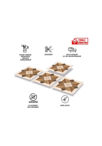 Tink Kendinden Yapışkanlı Ahşap 003 Desenli Pvc Karo 30x30 Cm