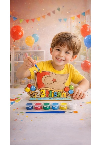 23 Nisan Ahşap Boyama Seti