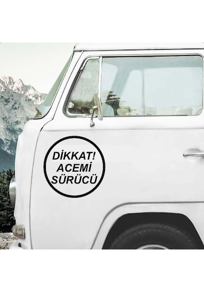 Dikkat Acemi Sürücü Sticker - Araba Oto Motosiklet Sticker 00167 15x15 Cm