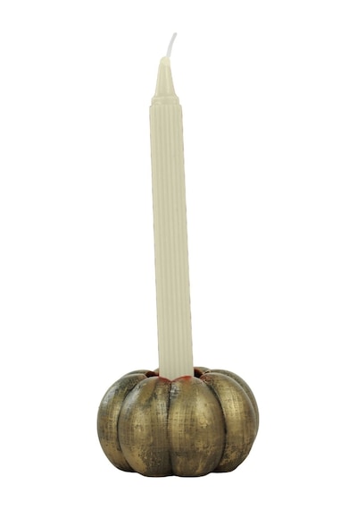 Eskitme Mumluk Şamdan Tealight Ve İnce Mum Uyumlu Kabak Model - Altın Eskitme