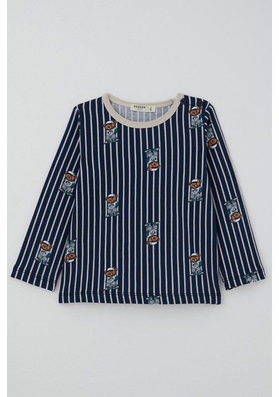 Breeze Erkek Bebek Pijama Takımı Sevimli Ayıcık Figürlü 9 Ay-3 Yaş, Lacivert Lacivert