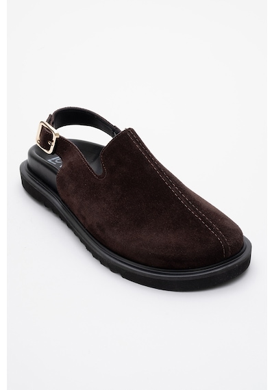 Luvishoes Luvi Shoes Laby Kahverengi Süet Hakiki Deri Kadın Sandalet Kahverengi