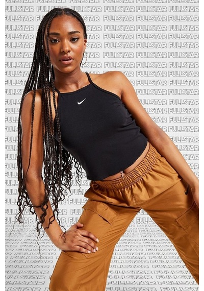 Nike Essential Cami Tight Fit Tank Top Black Likralı Fitilli Askılı Kadın Atlet Siyah