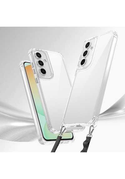 Zore Galaxy A36 Kılıf Airbagli Takılabilir Askı Aparatlı Ogaa Snap Silikon Kapak - Şeffaf