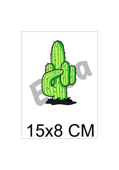 Fuctus Komik Kaktüs Araba Karavan Renkli Baskı Sticker 8x15 Cm Bsks24