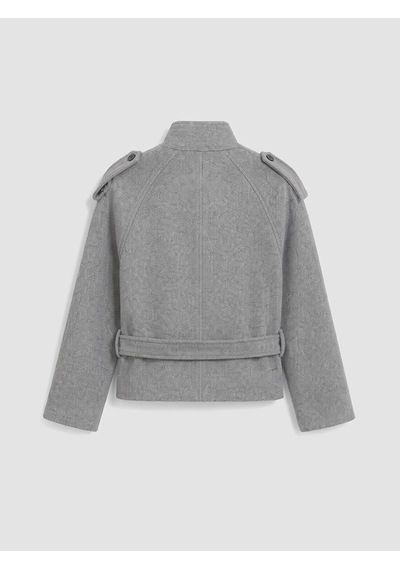 Lcw Modest Gri Kuşaklı Oversize Kadın Kaşe Kaban
