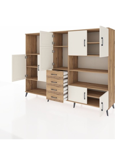 Hyperion Dolap 9 Raflı 4 Çekmeceli 8 Kapaklı 220x44x163 Çam-aytaş Çam-aytaşı/çam Hyperion Dolap 9 Raflı 4 Çekmeceli 8 Kapaklı 220x44x163 Çam-aytaş Çam-aytaşı/çam
