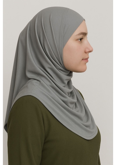 Mim Eşarp Pileli Tesettür Hijab Hazır Eşarp Vizon