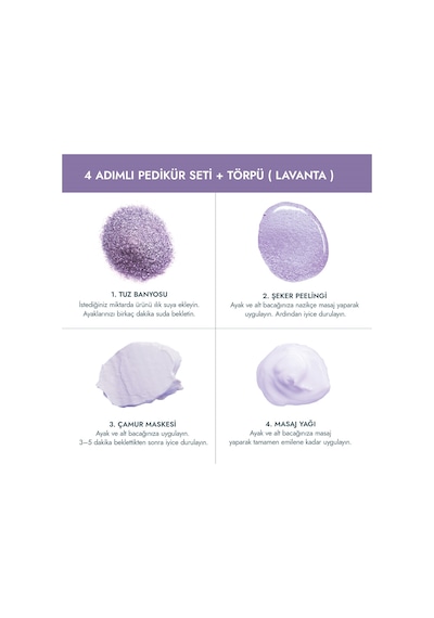 Pedi In A Box Deluxe Pedikür 4 Adımlı Set - Lavender + Törpü Set Lavanta