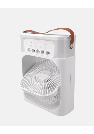 Hubrendy Kargo 3 Ü 1 Arada Mini Klima Fan Usb Şarjlı, 7 Renk Gece Lambalı Ve Nemlendirici