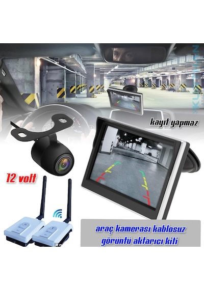 Wifi Görüntü Aktarıcı+5 İnç Monitör+ Kelebek Kamera Seti 12 Volt