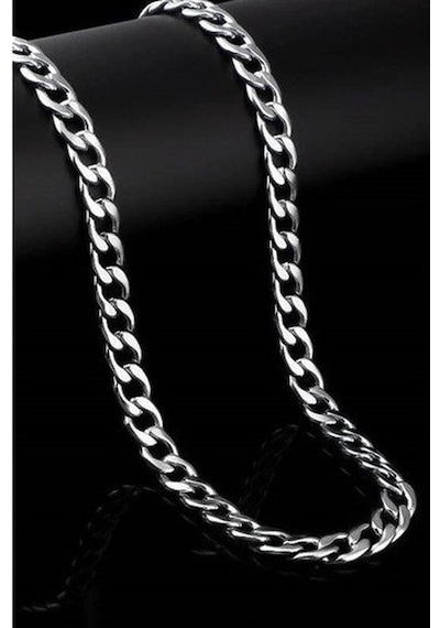 Kalın Küba Erkek Kolye Zincir 6mm 70cm