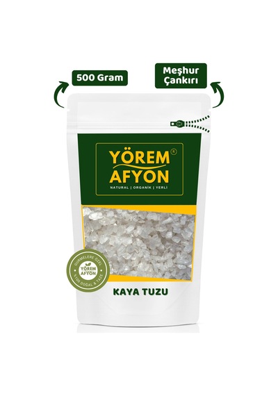 Yörem Afyon Meşhur Çankırı Rafine Edilmemiş Mineral Deposu Granül Kaya Tuzu 500gr.