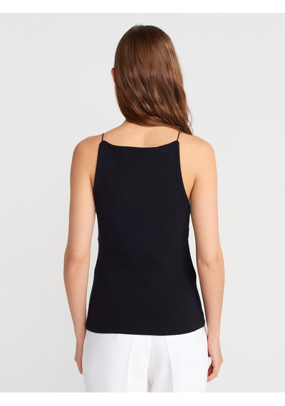 Dilvin 21020 Halter Yaka Top-siyah Siyah