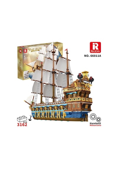 Reobrix 66011 Kraliyet Filosu Gemisi Yaratıcı Yapı Blok Seti Building Blocks The Royal Fleet The Sun - 2830 Parça