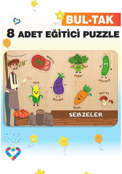 Ahşap Türkçe 8 Li Mega Set Eğitici-öğretici Yapboz