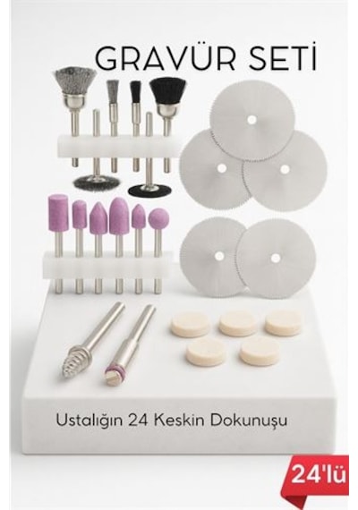 24'lü Mini Gravür Seti Dremel Ucu: Profesyonel Taşlama, Parlatma Ve Şekillendirme Aleti