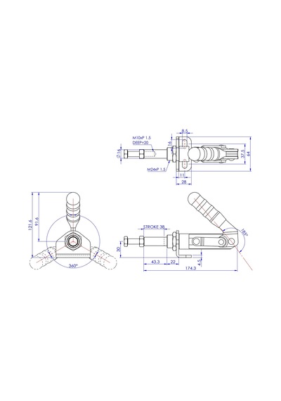 Goodhand Gh-30450m İtme Çekme Geçişli Kelepçe 450 Dan Kapasite