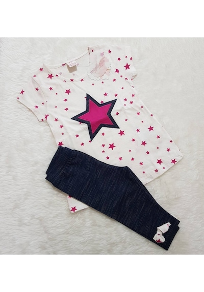 Candysbebe Minipolo Yıldızlı Yazlık Bebek Takımı Krem