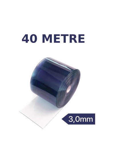 Şeffaf Pvc Şerit Perde 3,0 Mm 30 Cm 40 Metre Endüstriyel +4 C Soğuk Hava Yalıtım Perdesi