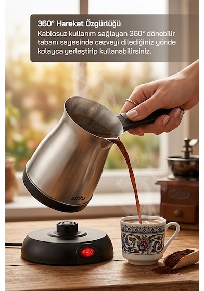 Sinbo SCM-9038 500 ML Paslanmaz Çelik Cezve Türk Kahve Makinesi