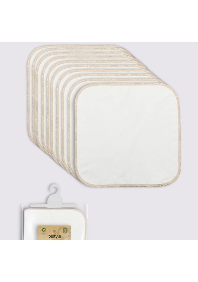 Bistyle Organik 28x28 10'lu Penye Mendil 90101 Ekru Ekru