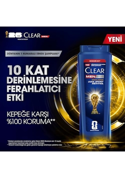 Clear Men Erkek Şampuan Cool Sport Menthol Kepeğe Karşı Etkili 600 Ml
