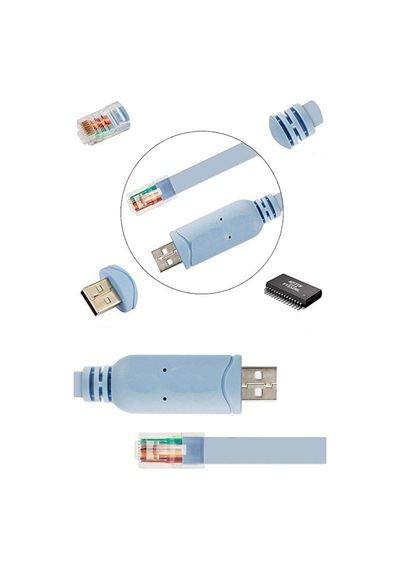 Yüksek Hızlı Usb - Rj45 Konsol Kablosu Uzun Tak Ve Çalıştır, Bilgisayar Veri İletimi Kablosu