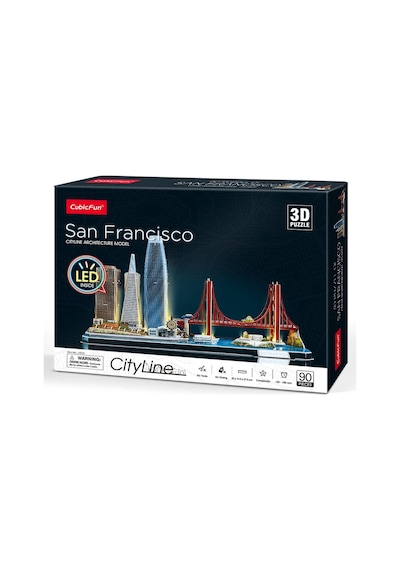 3d Puzzle San Francisco 3d Puzzle 90 Parça Led işıklı