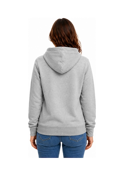 Herkesemoda Ördek Baskılı Kapüşonlu 2 İplik Şardonlu Sweatshirt Gri