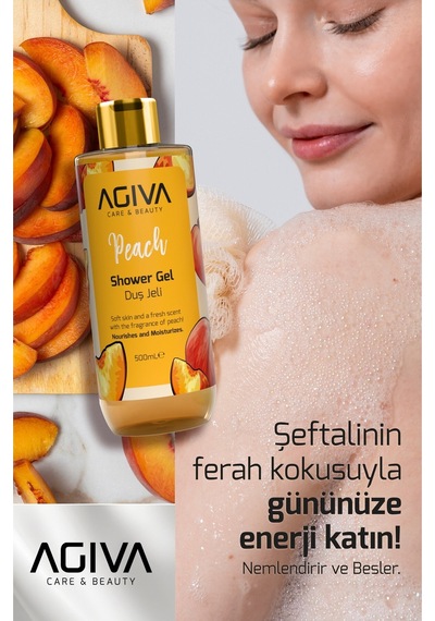 Şeftali Agiva Care & Beauty Besleyici Ve Nemlendirici Duş Jeli 500 Ml Değişken