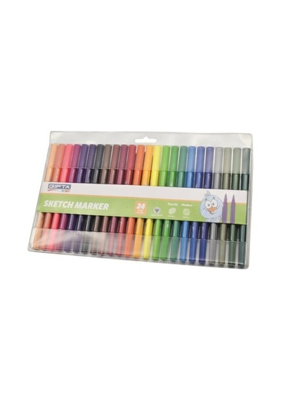 Gıpta Sketch Marker Fırça Uç + Fineliner Keçe Uç Kalem Pvc Çantal
